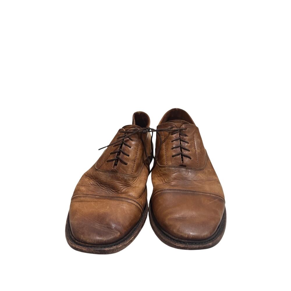 Men’s Brown Leather Cap Toe Oxford Dress Shoes – Classic Lace-Up Business Shoes